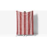 Erays Home Yılbaşı & Christmas Desenli Polar Tv Battaniyesi - 100 x 170 cm - Bej - Kırmızı