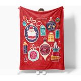 Erays Home Yılbaşı & Christmas Desenli Polar Tv Battaniyesi - 130 x 170 cm - Kırmızı