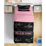 Erayshome Black Pink 3D Tek Kişilik Çarşafsız Nevresim Takımı - 160 x 220 cm - Siyah