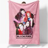 Erayshome Black Pink Desenli Baskılı Polar Tv Battaniyesi - 140 x 170 cm - Pembe