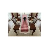Erba kreasyon fırfırlı runner duck keten pötikare desenli 110x40