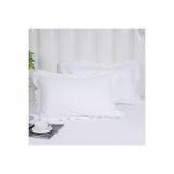 Erba kreasyon Fırfırlı Yastık kılıfı Beyaz keten yastık kılıfı 50x70 cm 2 adet