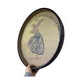Erbane Bendir - İran Arbani Üst Kalite Sarı Mevlana Desenli 55cm
