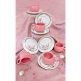 Erbaşlar Pembe Tombul Sakura 12 Parça 6 Kişilik Lüx Seramik Kahve Fincan Takımı Pembe