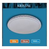 Erbay 18W Sıva Üstü Kristal Kenarlı Desenli Dekoratif Armatür LED Panel Beyaz Işık