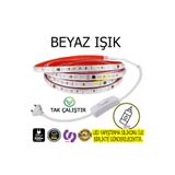 ERBAY 220V Şerit LED YÜKSEK IŞIK FİŞLİ VE ANAHTARLI BEYAZ IŞIK 2 METRE ((ADAPTÖR TRAFO YOK TAK ÇALIŞTIR))