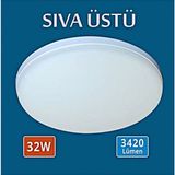 Erbay 32W Sıva Üstü LED Panel Armatür Yuvarlak(Beyaz Işık)