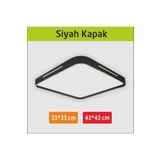 ERBAY 33x33 Led Panel Armatür Dekoratif Tavan Armatür Siyah Kenarlı