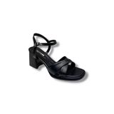 Erbay 405-26 Cilt Deri Çapraz Bant Kalın Topuk Anatomik Kadın Sandalet(7Cm)