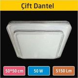 ERBAY 50x50 Dekoratif Dantel 54w Sıva Üstü Led Armatür Tavan Armatür