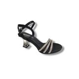 Erbay 84-25 Deri Taşlı Şeffaf Topuk Anatomik Kadın Sandalet