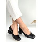 Erbilden Cande Siyah Cilt Topuklu Ayakkabı - (DipCamo)Charcoal-White