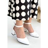 Erbilden Mulen Beyaz Cilt Topuklu Ayakkabı - (DipCamo)Charcoal-White