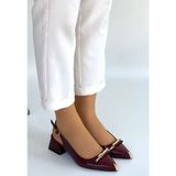 Erbilden Ricy Bordo Rugan Topuklu Ayakkabı - (DipCamo)Charcoal-White