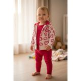 Erca Home Tekstil Ürünleri %100 Pamuklu 3 Lü Body Takım Pantolon Body Hırka 0/9 Ay - 6 - 9 Ay - Kırmızı