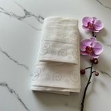 Erca Home Tekstil Ürünleri %100 Pamuklu Sarı Işlemeli Ikili Banyo Havlusu Takımı / Çeyizlik/misafir - 70 x 140 cm