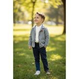 Erca Home Tekstil Ürünleri %100 Pamuklu Üçlü Ceket Takım Ayarlanabilir Lastikli Pantolon /gömlek 2y,3y,4y,5y Erkek - 2 Yaş - Gri