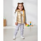 Erca Home Tekstil Ürünleri Pamuklu Quenn -3 Parça Mevsimlik Takım Sweat Pantolon Yelek /sarı 9 Ay,18 Ay,2y,12 Ay Kız