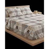 Erca Home Tekstil Ürünleri Ranforce Kumaş Yastıklı Lastikli Çift Kişilik Nevresim Takımı/ 160X 200 Kahverengi - 160 x 200 cm