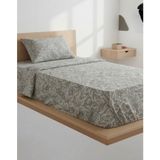 Erca Home Tekstil Ürünleri Ranforce Kumaş Yastıklı Lastikli Tek Kişilik Nevresim Takımı/ 160 x 200 Yeşil Çiçek Desenli - 160 x 200 cm