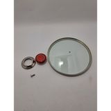 Ercan AVM Cam Kapak 20 cm ve Kırmızı ( Elma Şekeri ) Kulp