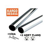 Ercanyapimarket Krom Kaplama Dolap Içi Askı Borusu - Askılık Boru + 2 Adet Flanş Diğer
