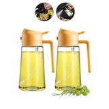 Ercazzo 2Li Sprey Yağdanlık Cam 450ml Zeytinyağı Sıvıyağ Şişe Sprey Yağdanlık Turuncu