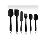 Ercazzo 6 Parça Isıya Dayanıklı Silikon Servis Seti Yanmaz Yapışmaz Silikon Kaşık Spatula Fırça Seti