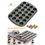 Ercazzo Muffin Kek Kalıbı 24 Lü Cupcake Kapsülü Fırın Mini Kek Kurabiye Kalıbı Cheescake
