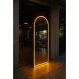 ERCE HOME Gold Çerçeveli Gün Işığı Aydınlatmalı Modern Ayna