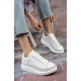 Erceka Günlük Sneaker Kadın Spor Ayakkabı Bağcıklı Beyaz-Siyah-Mavi-Gümüş-Gold-Sarı