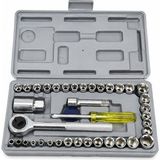 Erçelik 40 Parça Lokma Takımı 1/4” ve 3/8” Cırcırlı Lokma Anahtar Seti Sae & Metrik