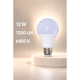 Erçelik LED Ampul 12W 1200 Lümen E27 6400K Beyaz Işık 80W Eşdeğer Ampul - 12 W - 80 W