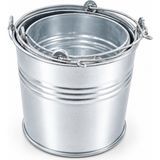 Erçelik Metal Galvaniz Su Kovası Yuvarlak 3’lü Set 15 Lt + 12 Lt + 10 Lt - Metalik