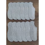 Erceys Erkek 12 Çift Yazlık Pamuklu Spor Ayakkabıda Görünmeyen Sıfır Konç Sneakers Çorap - 39 - 44 - Gri