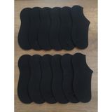 Erceys Erkek 12 Çift Yazlık Pamuklu Spor Ayakkabıda Görünmeyen Sıfır Konç Sneakers Çorap - 39 - 44 - Siyah