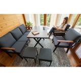 Erciyes 3+1+1+Masa+2 Adet Puf Bahçe Takımı Balkon Takımı Masa Seti Kanepe Koltuk Bahçe Seti Çay Seti
