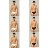 Erdem 1300 6'lı Paket Pamuklu Penye Erkek Slip Külot - Siyah - Beyaz - 2XL