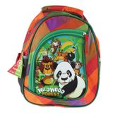 Erdem Çanta Wildwood Panda Çocuk Anaokulu Sırt Çantası Turuncu Yeşil