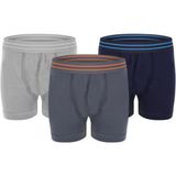 Erdem Erkek Çocuk 3363 Karışık Renkli Elastan Boxer 3'lü Paket - 14 Yaş - Beyaz - Gri - Siyah