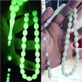 Erdem Erkek Tesbih Karanlıkta Parlayan Fosforlu Toz Kehribar Tesbih 7 X 11 Mm