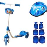 Erdem Frenli 3 Tekerlekli Full Set Çocuk Scooter - Mavi