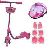 Erdem Frenli 3 Tekerlekli Full Set Çocuk Scooter - Pembe