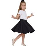 ERDEM KIDS Kız Çocuk 23 Nisan Kloş Günlük, Bayramlık, Gösteri, Parti, Özel Gün Okul Etek - Siyah - 4 - 5 Yaş