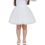 ERDEM KIDS Kız Çocuk Bayramlık 23 Nisan Doğum Günü Tüllü Tütü Etek - Beyaz - 3 - 4 Yaş