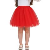ERDEM KIDS Kız Çocuk Bayramlık 23 Nisan Doğum Günü Tüllü Tütü Etek - Kırmızı - 9 - 10 Yaş