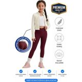 ERDEM KIDS Kız Çocuk Cepli Kruvaze Kemer Yüksek Bel, Günlük, Koşu, Yürüyüş, Yoga, Spor, Egzersiz, Fitness Tayt — Bordo - 12 - 13 Yaş