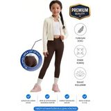 ERDEM KIDS Kız Çocuk Cepli Kruvaze Kemer Yüksek Bel, Günlük, Koşu, Yürüyüş, Yoga, Spor, Egzersiz, Fitness Tayt — Kahve - Kahverengi - 12 - 13 Yaş