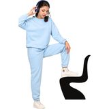 ERDEM KIDS Kız Çocuk Paçası Lastikli 3 Iplik Şardonlu Içi Pamuklu Basic Bisiklet Yaka Eşofman Takımı - 11 - 12 Yaş - Mavi