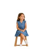 ERDEM KIDS Kız Çocuk Yazlık Tensel Kot Denim Jean Günlük Bayramlık Elbise